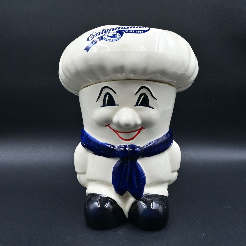 Entenmanns Cookie Jar 11" 1992 Ceramic Chef Baker 1st Collector Series Vintage